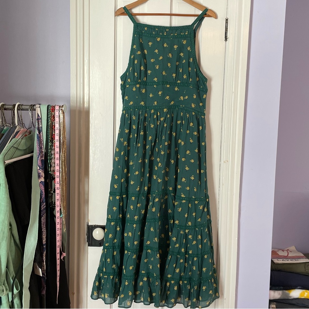 Free People Green Floral Midi Dress